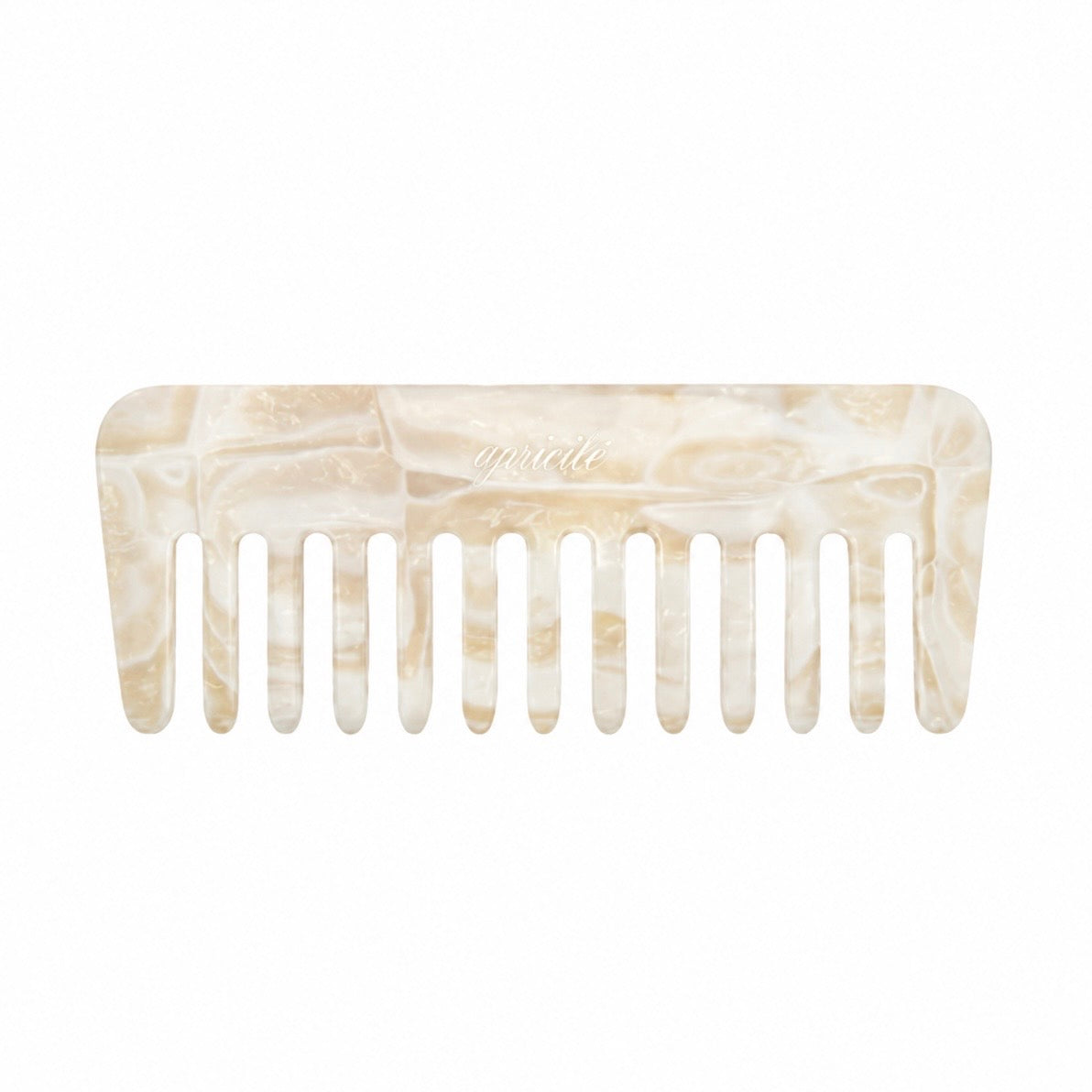 Wide Comb — Ivory Marble