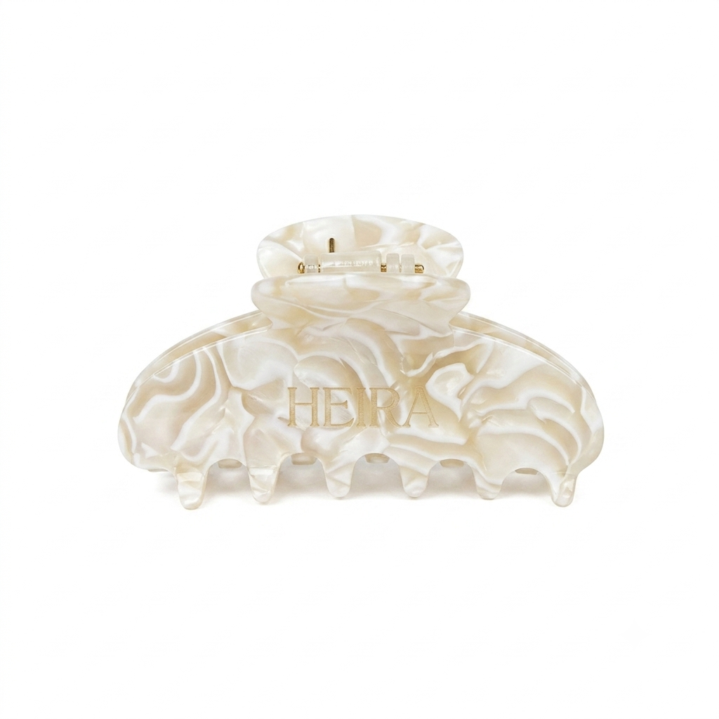 Signature Claw Clip — Ivory Marble
